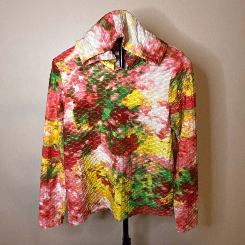 Arabella‎ Women's Abstract Boho Pattern Hoodie with Textured Crinkle Fabric
